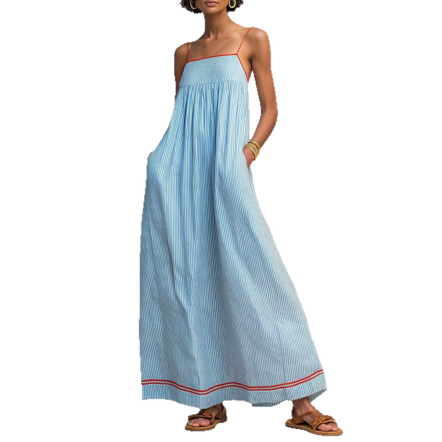 Seasonal Fashion Casual Strapless Sleeveless Long Dress