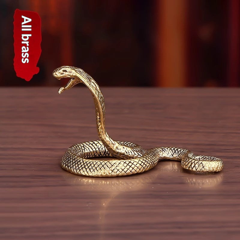 Pure Brass Zodiac Snake Tea Table OrnamentsTea Pets Small Decorations
