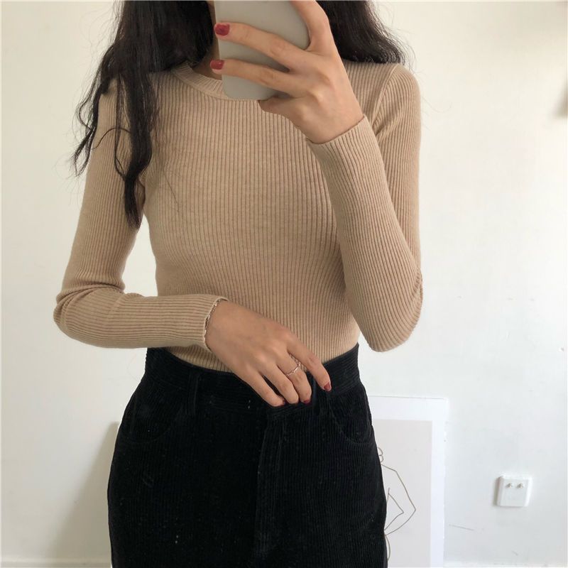 Women's Slim-fit Korean Style All-matching Pullover Thin Sweater