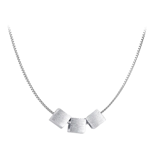 1pcs 999 Sterling Silver Cube Pendant Necklace, Minimalist Chic Style, For Daily Wear & Office Casual Outfits
