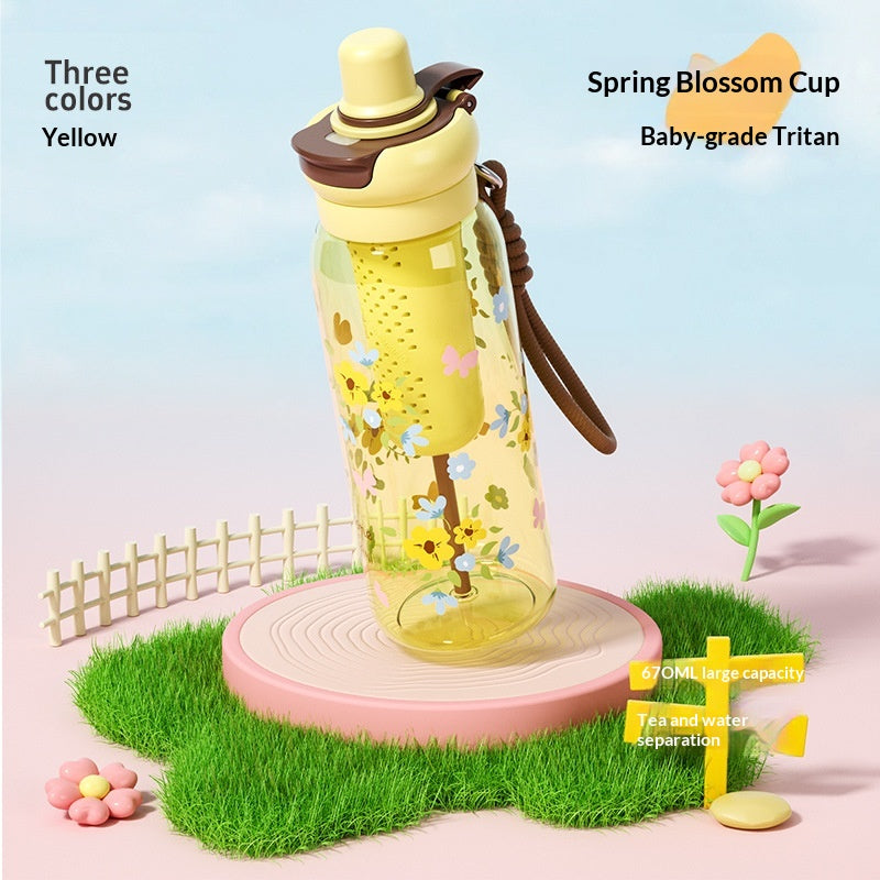 Straw-top Portable Cold-water Cup With Tea Infuser Compartment