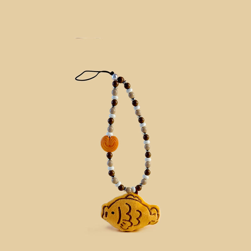 Baking Bread Skewers Bead Necklace Mobile Phone Pendant Plush Doll