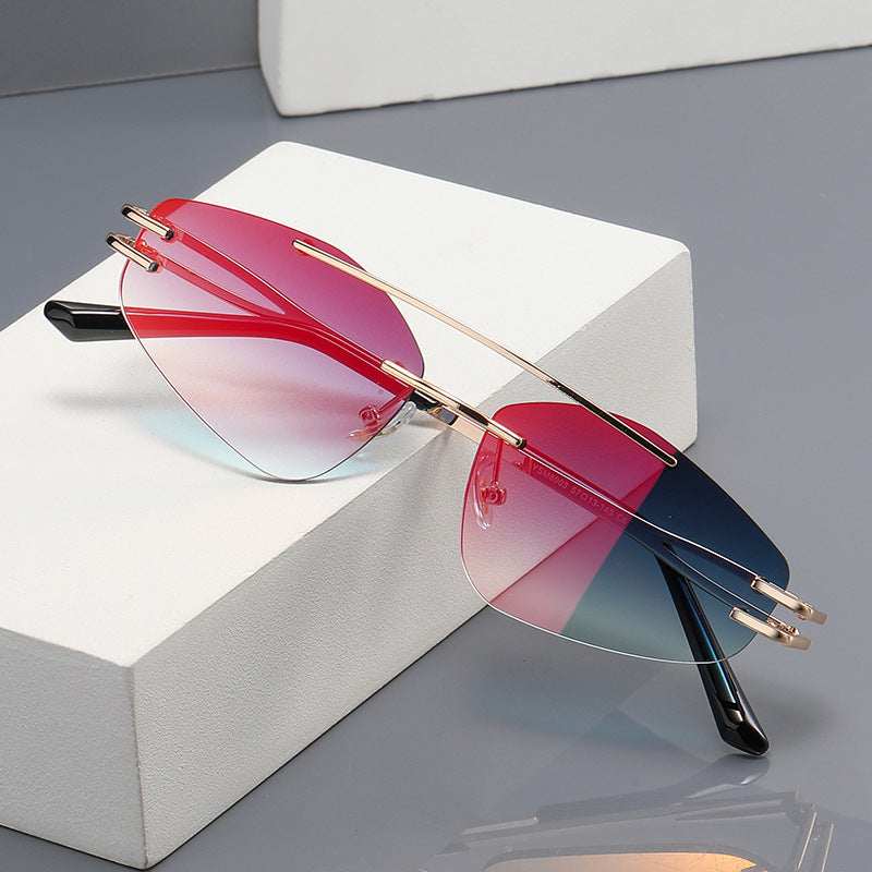 YSM8003 New Fashionable Polygonal Cut-Edge Frameless Sunglasses