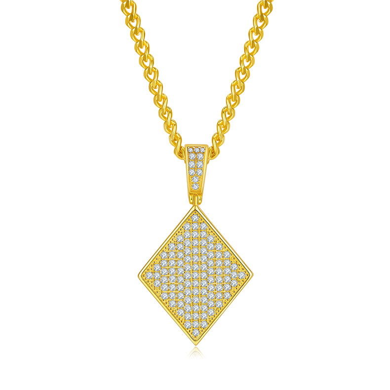 S925 Sterling Silver 108pcs D Color VVS1 Moissanite Diamond Shape Pendant 5g No Chain Platinum Plated GRA Certified Gift Box