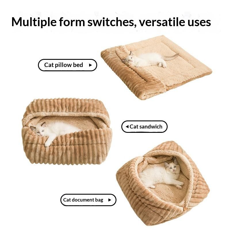 Winter Fleece-lined Cat Bed Foldable Pet Mat