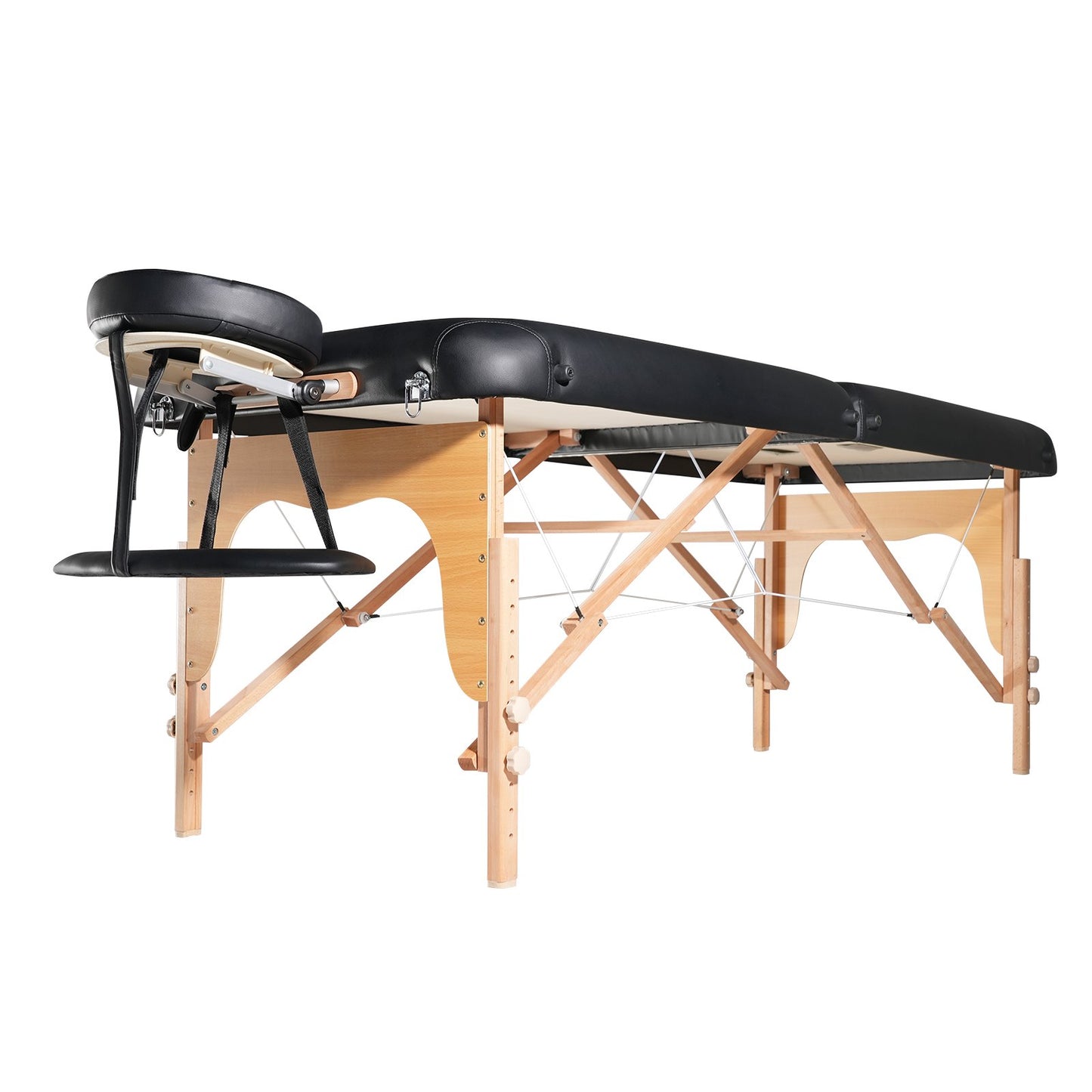 Professional Wide Massage Table 30" W, Heavy Duty Folding Massage Table,  8-Level Height Adjustable Facial Salon Tattoo Bed, Portable Spa Table With Headrest, Hand Pallet & Carrying Bag, 750LBS