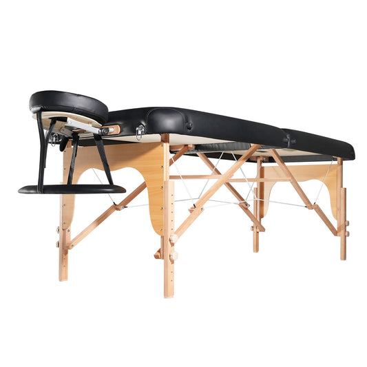 Professional Wide Massage Table 30" W, Heavy Duty Folding Massage Table,  8-Level Height Adjustable Facial Salon Tattoo Bed, Portable Spa Table With Headrest, Hand Pallet & Carrying Bag, 750LBS