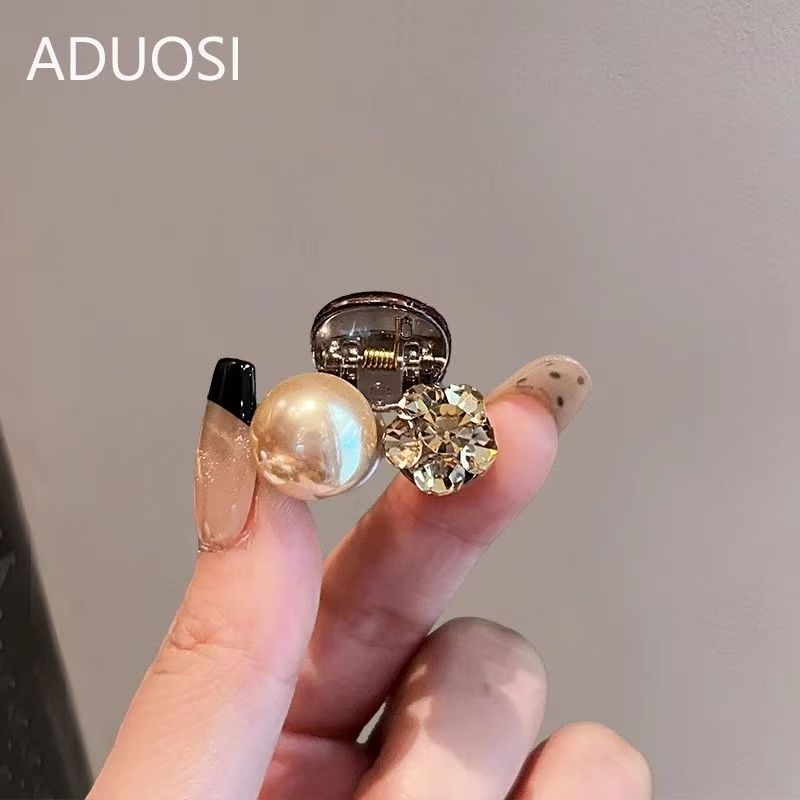 Dainty Small Pearl Crystal Hair Grips, Minimalist Side Bang Hair Clips Premium Daily Hair Accessories For Ladies