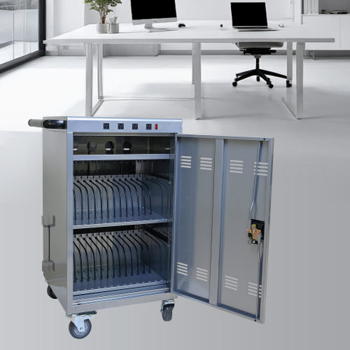 Mobile Charging Cart And Cabinet For Tablets Laptops 35-Device  B30PLUS -Silver