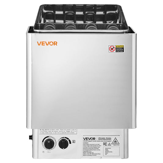 Sauna Heater, 6KW 240V Electric Sauna Stove, Dry Steam Bath Saunas Stove With Pre-Drilled Bracket, Fit 176.5 To 317.8 CU.FT Saunas Rooms, Steam Bath Stoves For Home, Commercial, Leisure Venues