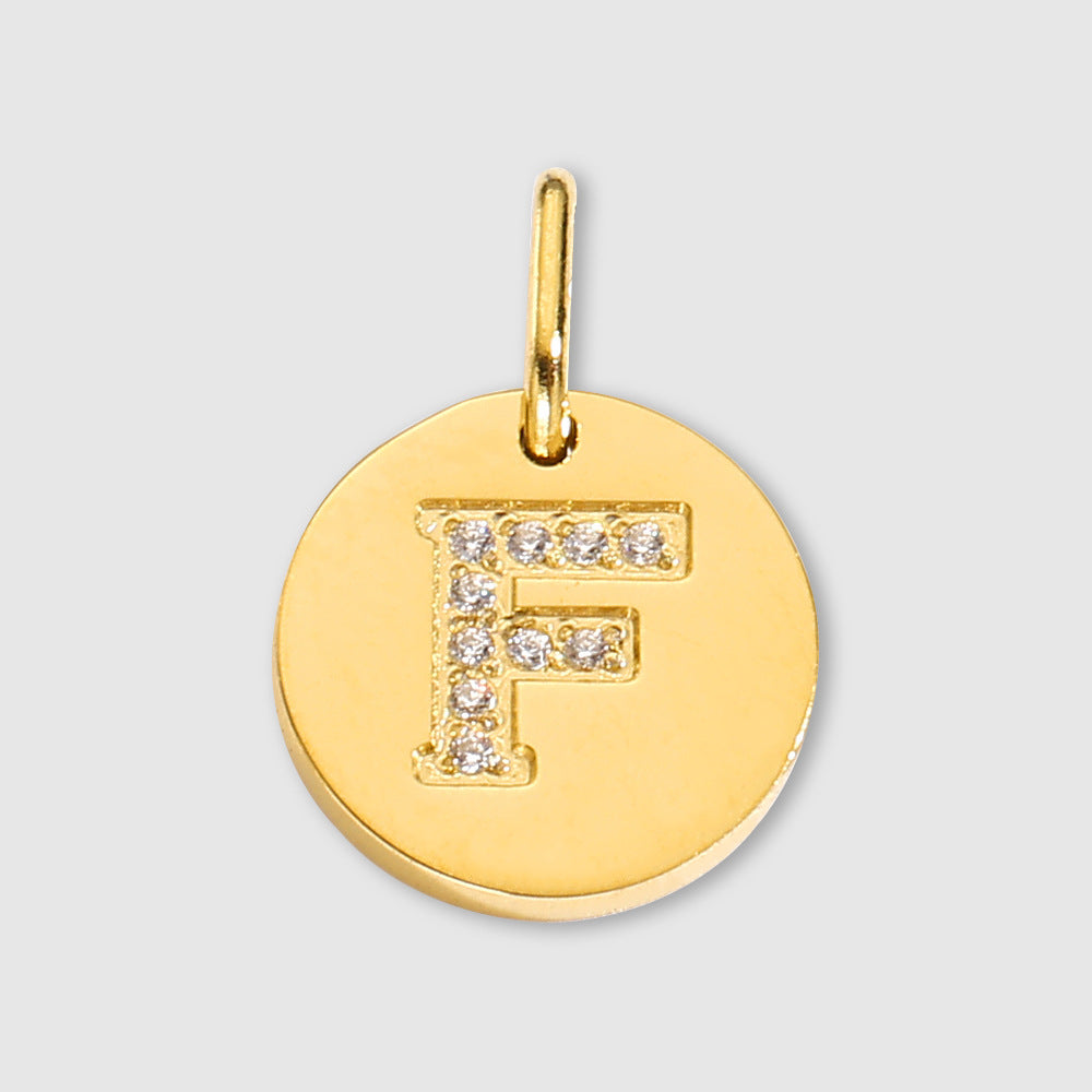 Diamond-Encrusted Jewelry Accessories Stainless Steel Letter Pendant