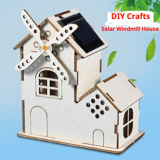 Scientific Experiment Technology Small Production Solar Windmill Wooden House Equipment