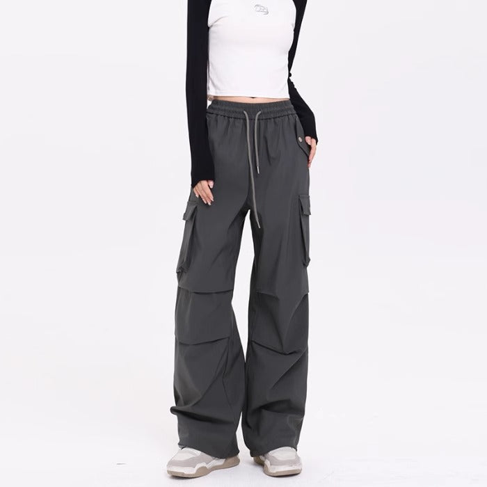 Korean Style Niche Drapey Cargo Pants For Women