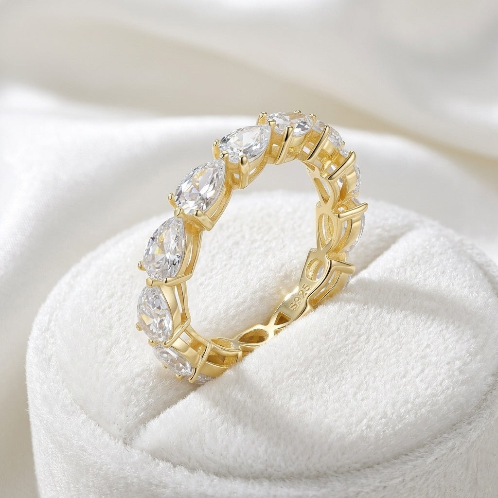 Cross-border Best-selling S925 Sterling Silver Light-luxury Claw-set Ring