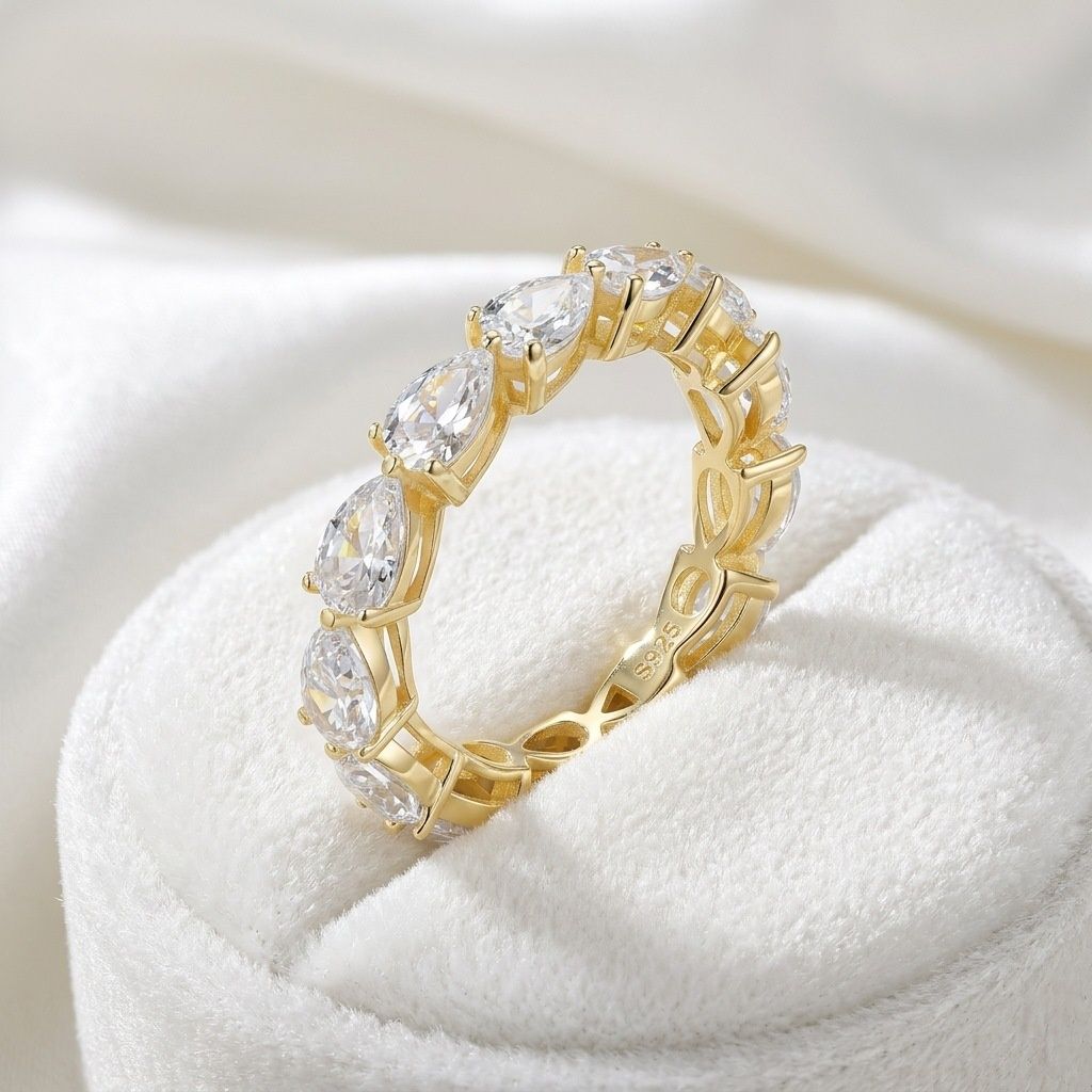 Cross-border Best-selling S925 Sterling Silver Light-luxury Claw-set Ring