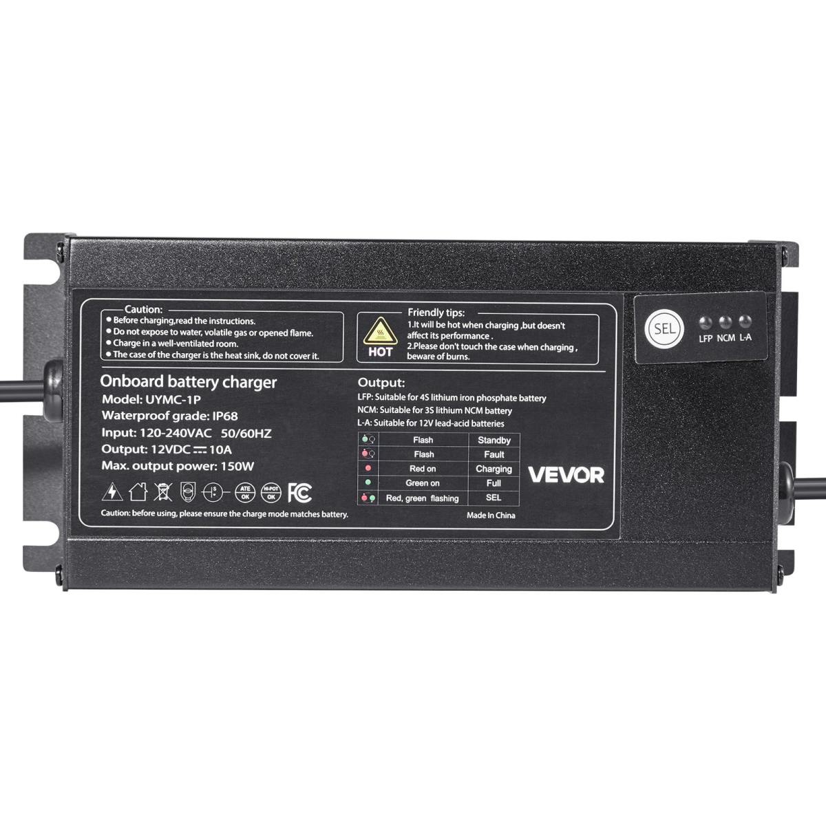 1-Bank 10A 12V Smart Marine Battery Charger Onboard IP68 Waterproof Boat RV