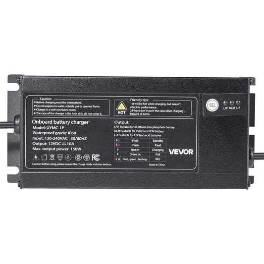 1-Bank 10A 12V Smart Marine Battery Charger Onboard IP68 Waterproof Boat RV