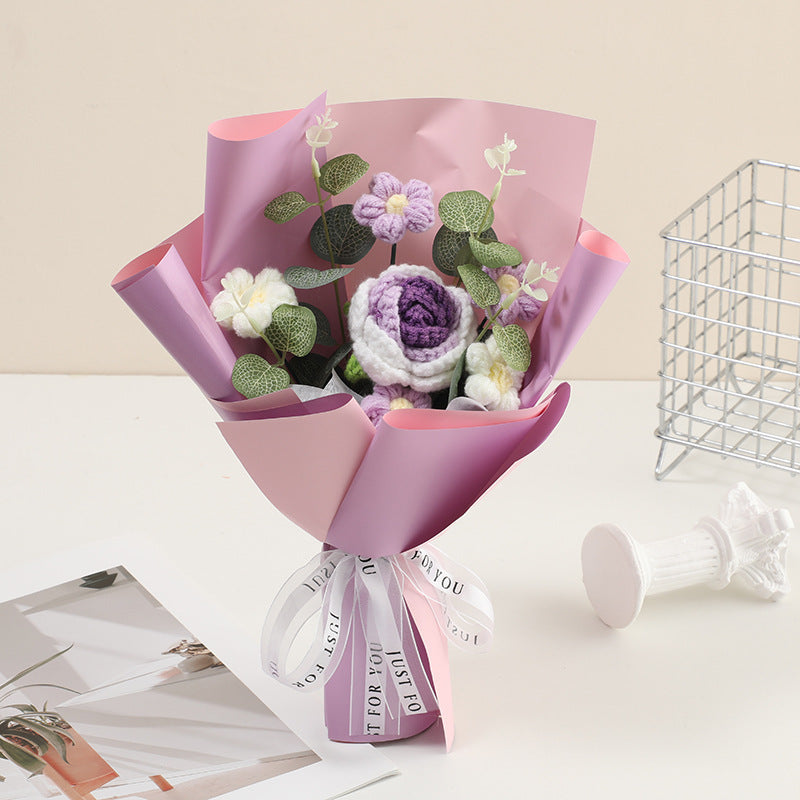 Finished Flower Bouquet Hand-woven Flowers, Woven Gift