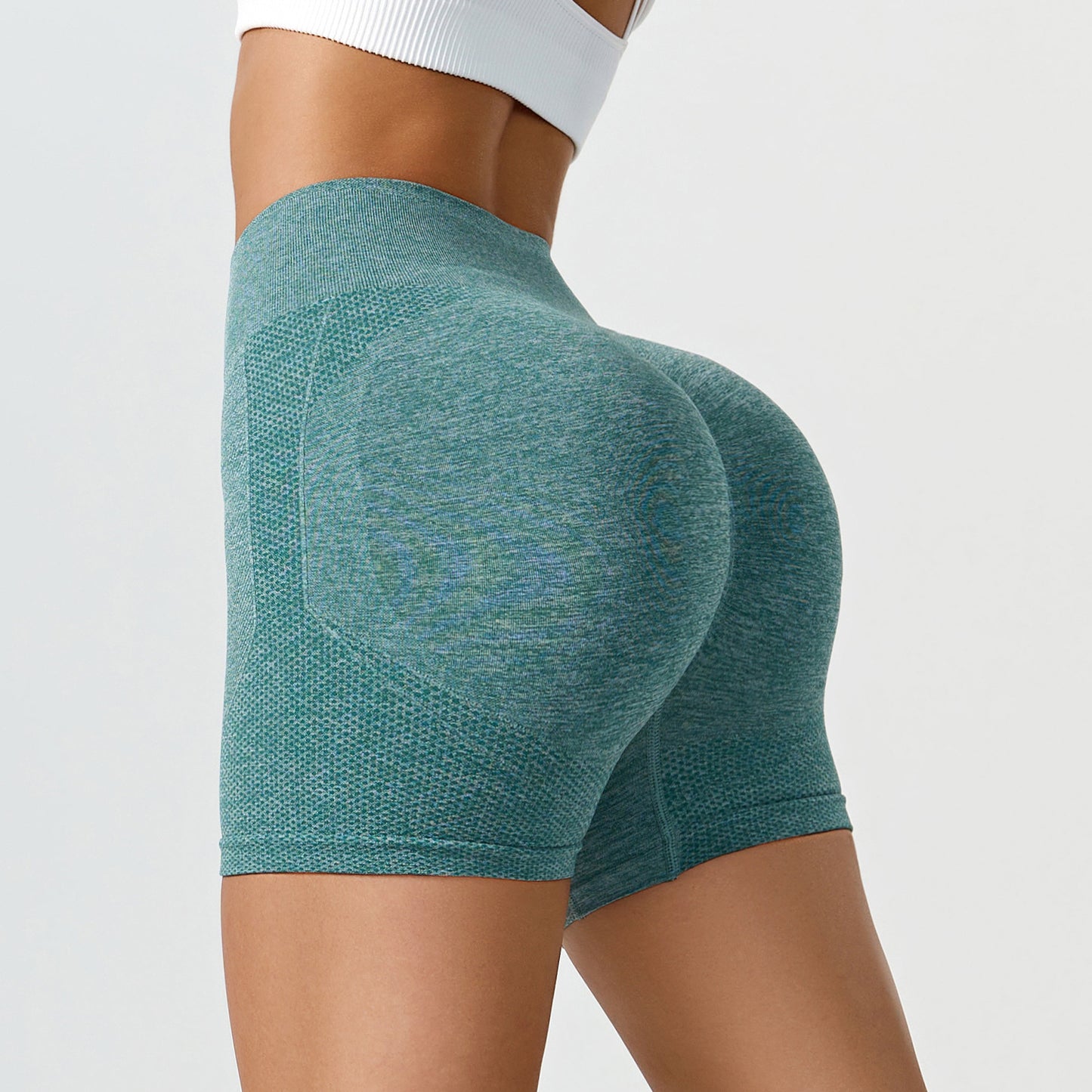 Women's High-Waisted Peach Butt Yoga Pants, Quick-Dry Tight Running Fitness Pants, Sand-Washed Solid Color Sports Trousers