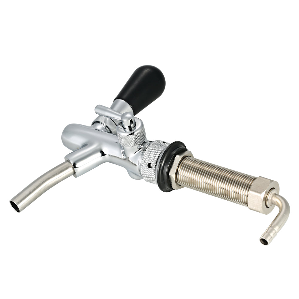 Adjustable Flow Control Chrome Draft Beer-faucet Tap G5/8 Shank Long Stem Home Brew Keg Tap