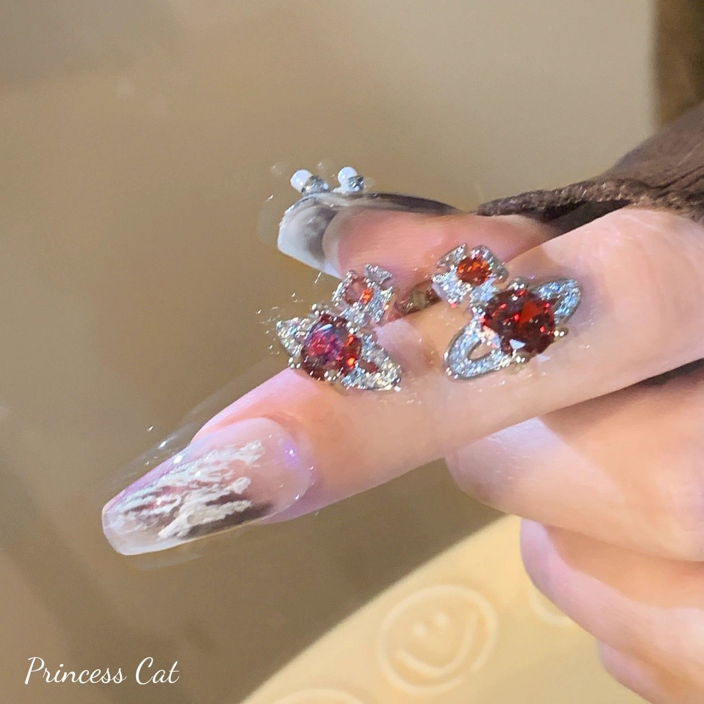 2026 New Vintage Planet Zircon Stud Earrings, Personalized High-End Ear Jewelry For Autumn & Winter