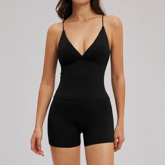 Yoga Set Brushed Fabric Beautiful Back Sports Fitness