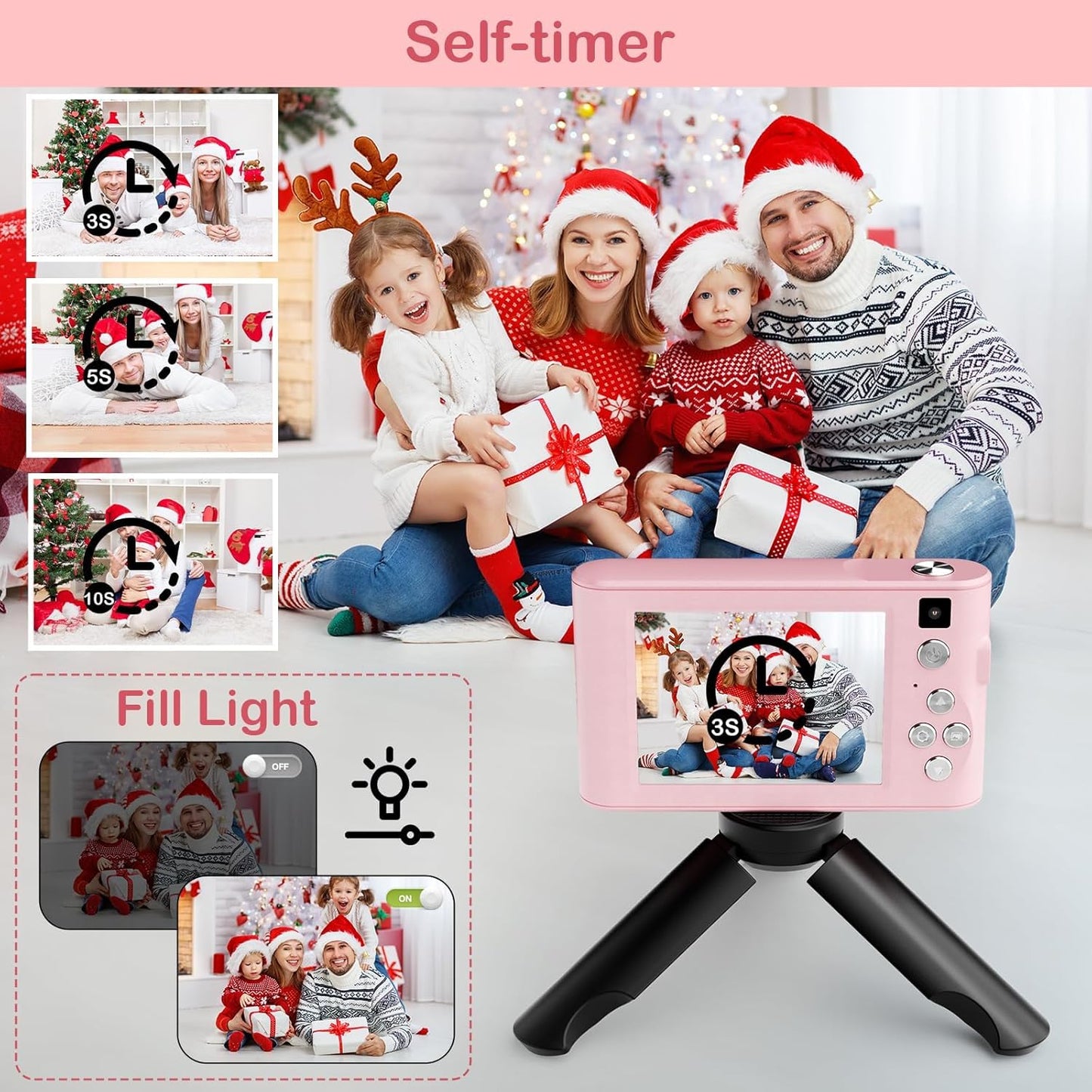 Kids Digital Camera Birthday Gifts With 32GB SD C