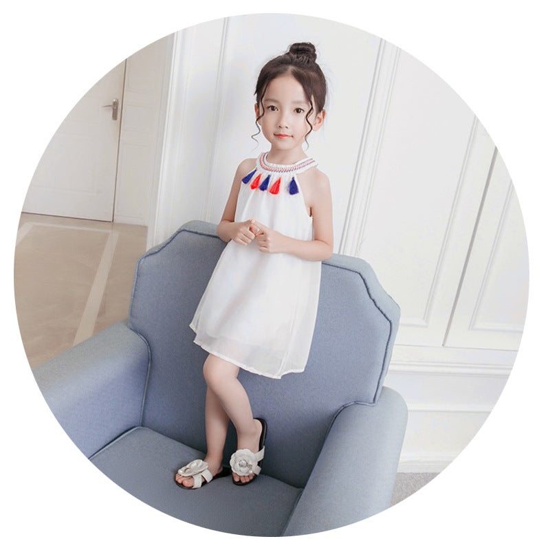 Korean-style Chiffon Baby Elegant Ethnic-style Halter Childrens Dress