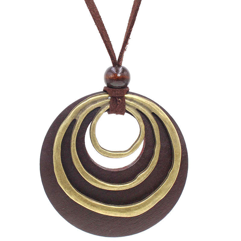 Bohemian-style Korean Fleece Alloy Round Three-Loop Necklace