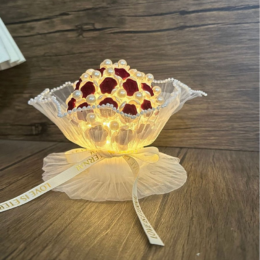 Handwoven DIY Rose Night Light Bouquet Gift