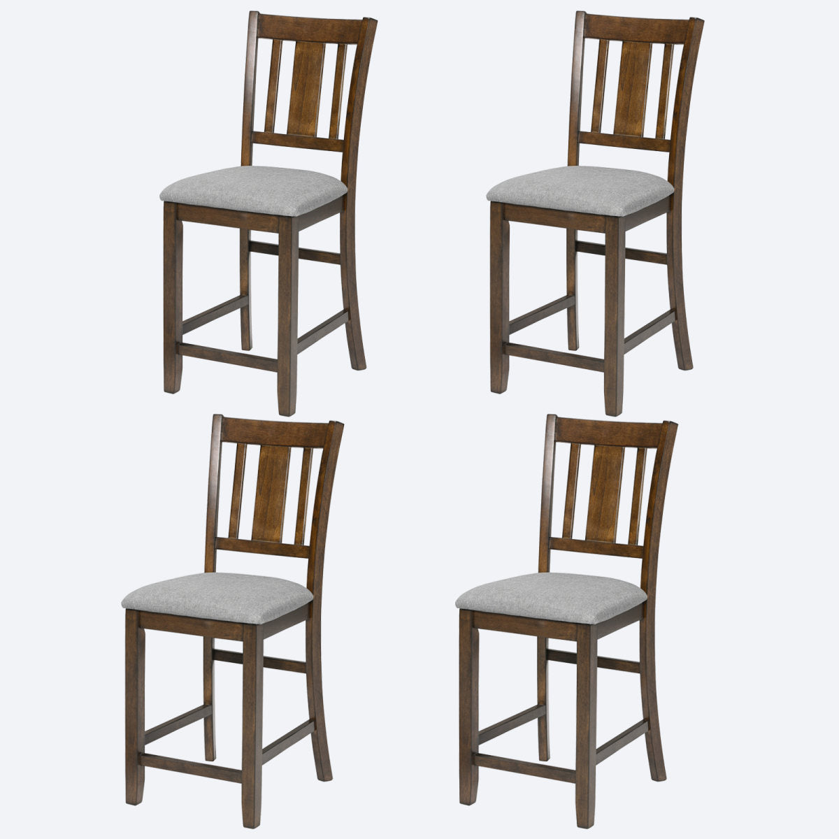 Dining Chairs Only, Wooden Counter Height Chairs Set of 4, Kitchen Chair with Padded Seat, Upholstered Counter Height Chair for Dining Room, Walnut