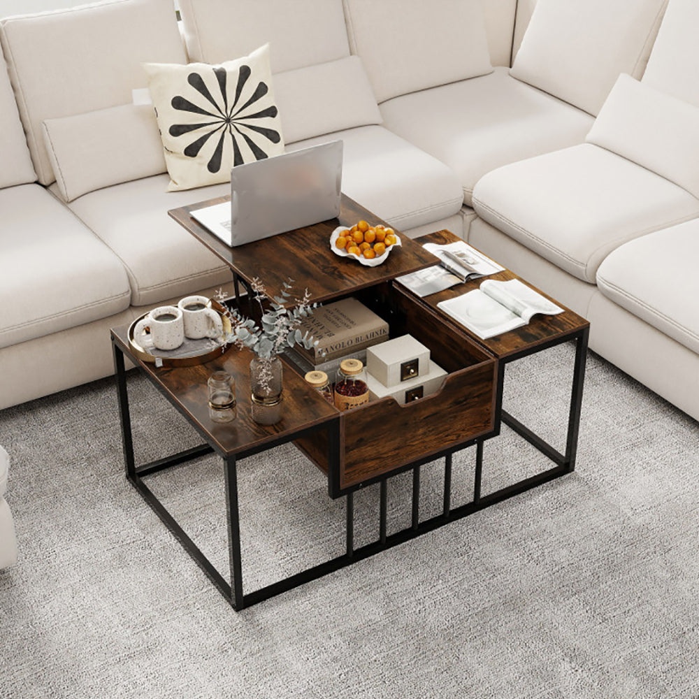 Lift Top Coffee Table Modern Center Table With Hidden Storage Compartment With Anti-slip Feet For Living Room, Reception Room Or Office