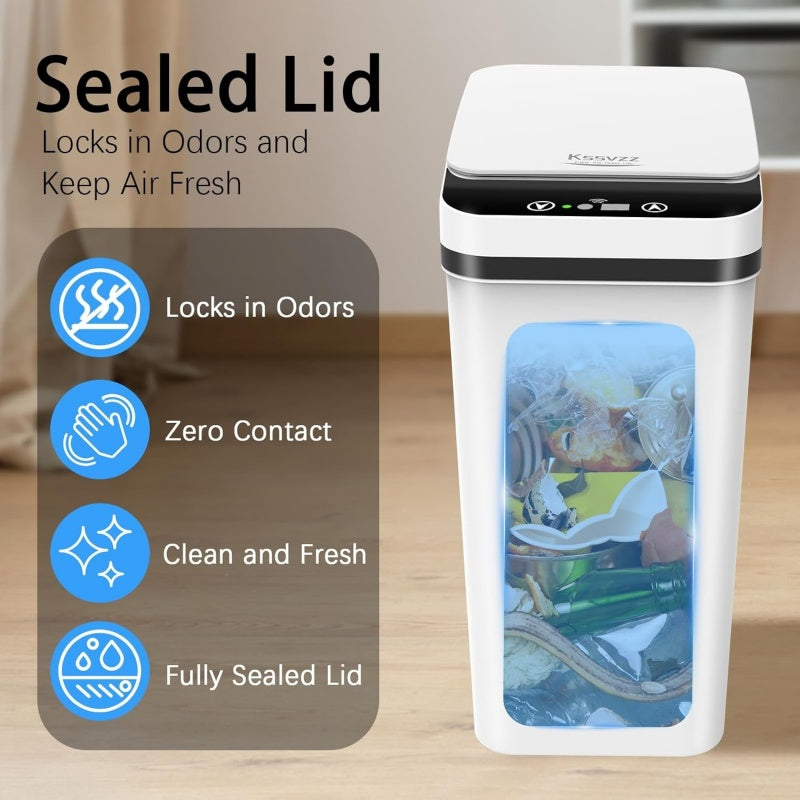 12L Smart Trash Bin Rubbish Motion Sensor Touchless Bathroom Odourles Toilet Can