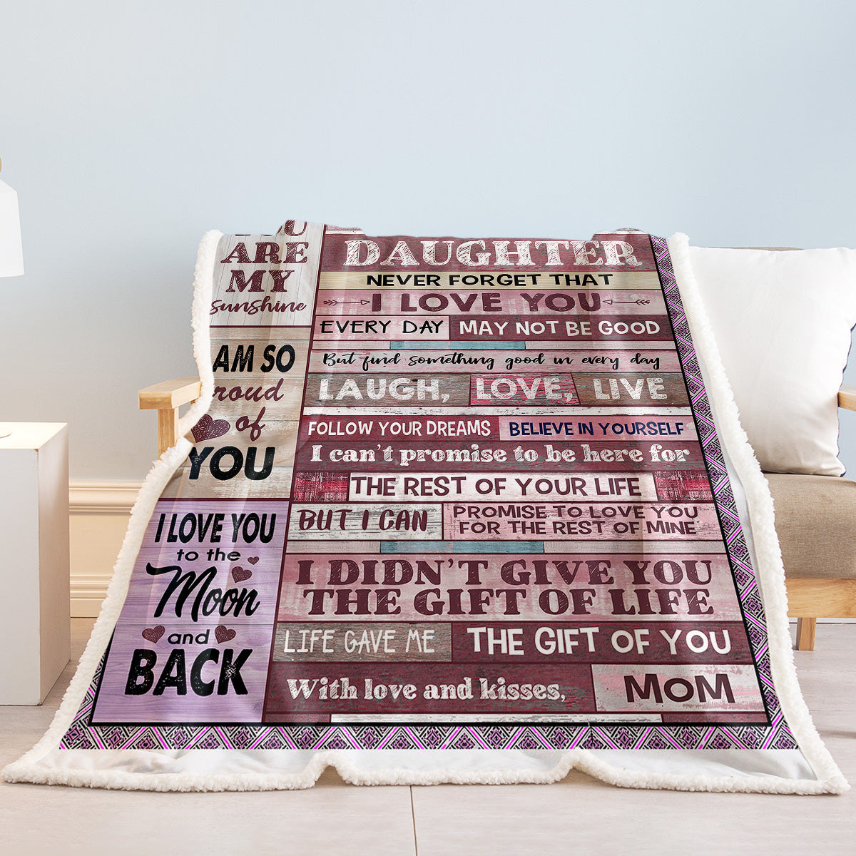 Gifts For Mom, Anniversary Birthday Gifts For Mom, Blanket To Mom From Daughter Son, Presents For Mother's Day, Soft Sherpa Blanket Bed Blanket