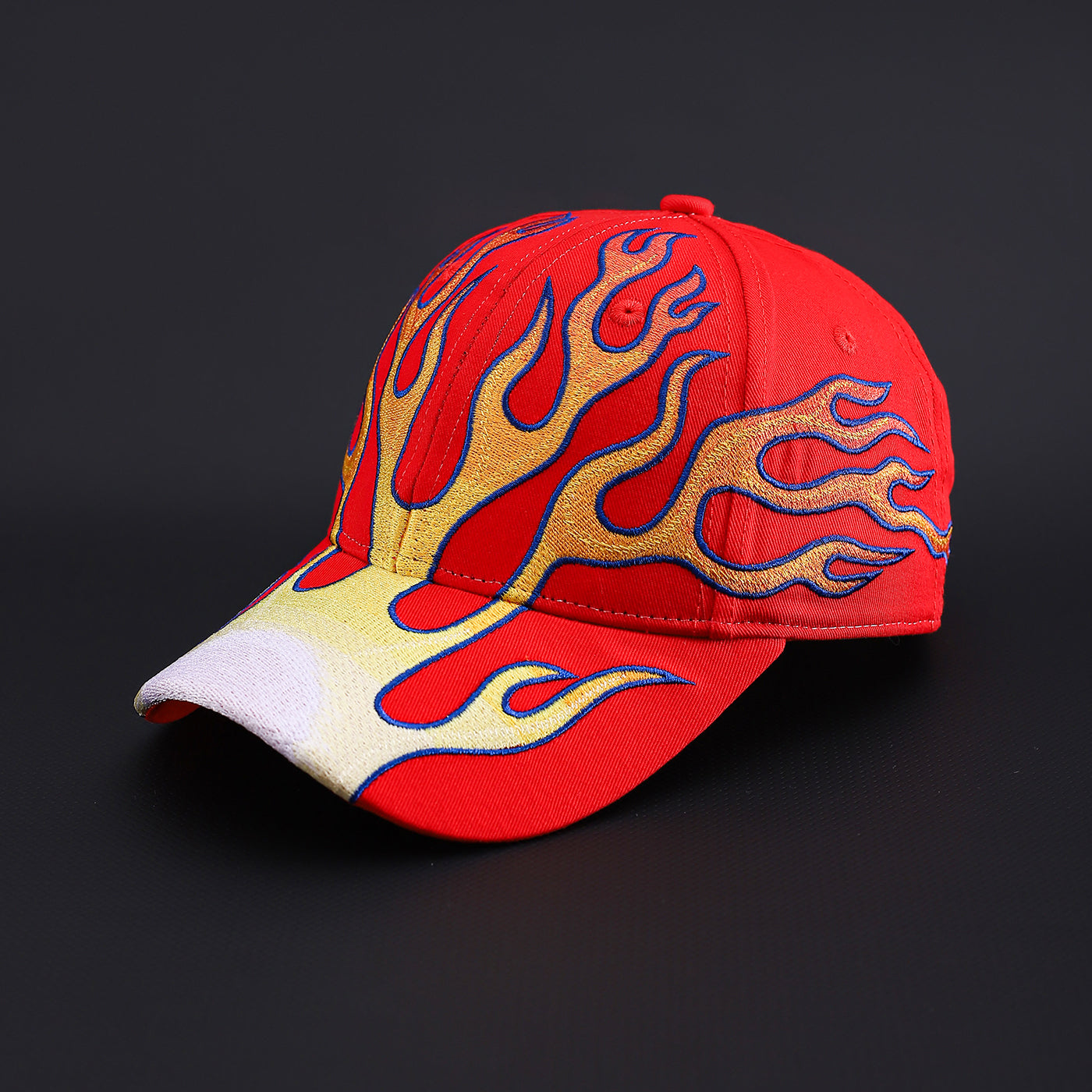 Men's And Women's Gradient Flame Fashion Trend Curved Eave Adjustable Baseball Cap Suitable For Music Festival Gatherings, Outdoor Wear, Daily Outings