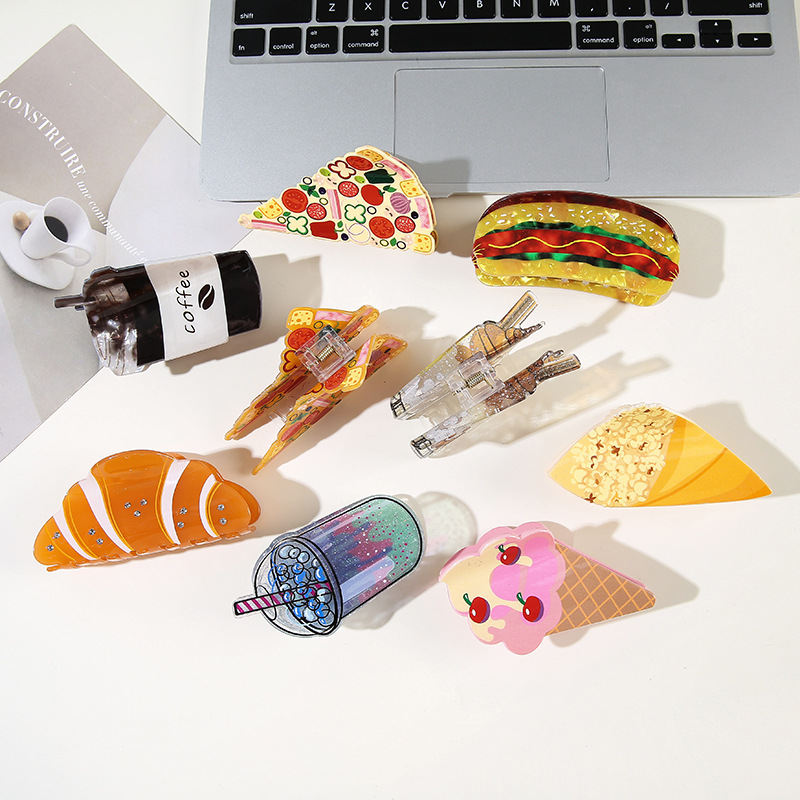 Fun Croissant Hair Clip Shaped Like A Popcorn Drink Cup
