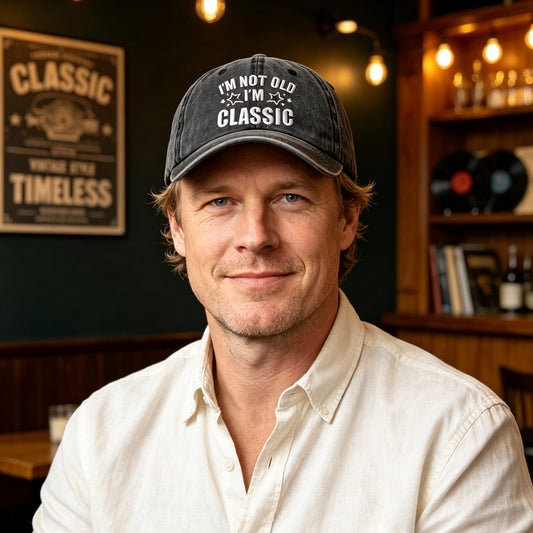 I'm Not Old I'm Classic Baseball Cap, Vintage Washed Cotton Embroidered Hat, Funny Retirement Gifts For Men Women