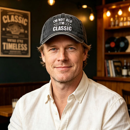 I'm Not Old I'm Classic Baseball Cap, Vintage Washed Cotton Embroidered Hat, Funny Retirement Gifts For Men Women
