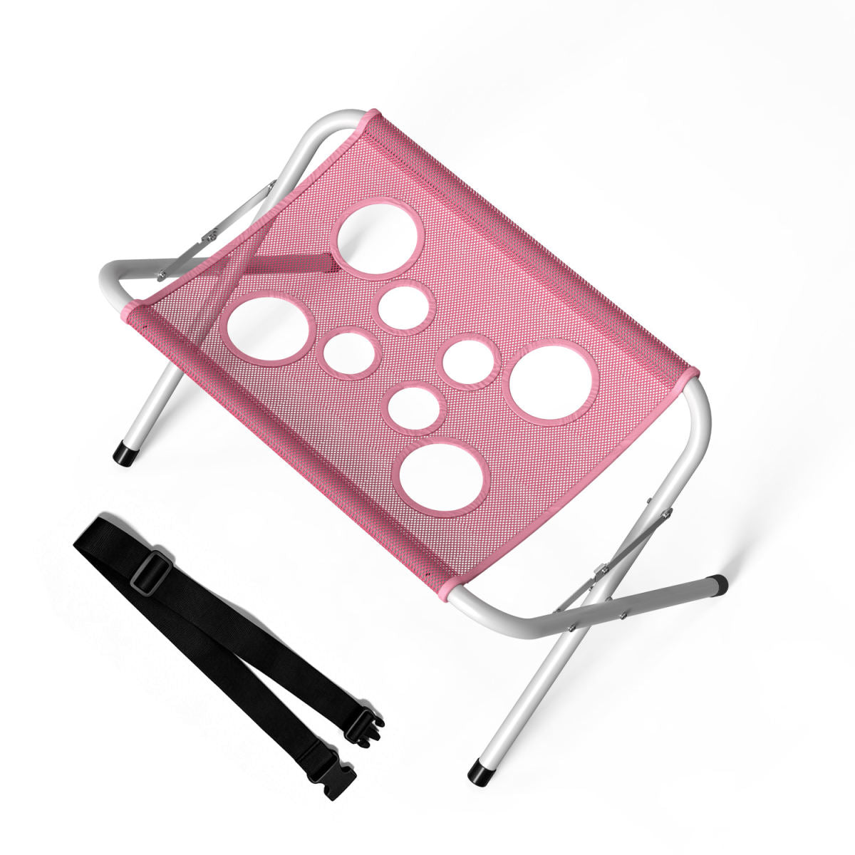 Grooming Pet Bath Stand Mesh Bathing Station, Pink  Foldable Metal Structure With Quick Surface And Strap, Suitable For Pet Washing Maintenance Travel Grooming