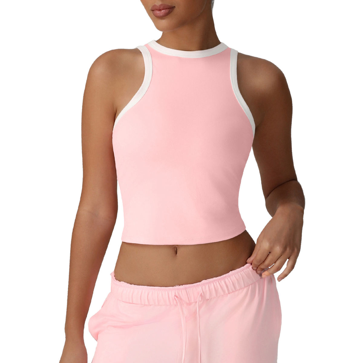 Fashionable Contrast-color Top For Fitness And Sports
