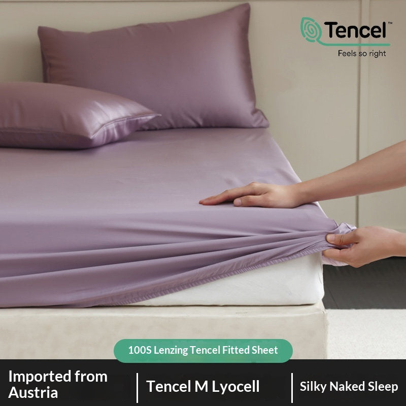 Premium Tencel Fitted Sheet Single Piece Cool-to-the-touch For Summer Bare-sleeping