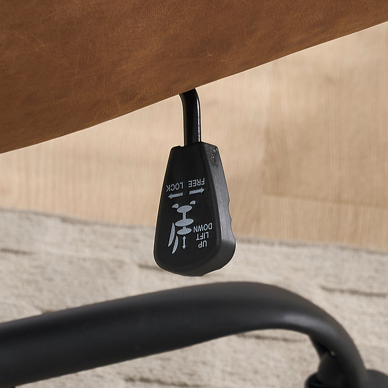 Artificial Leather, PU Leather, Black Base, Adjustable In Height, Suitable For Office, Bedroom, Dressing Table And Other Environments. An Office Chair.Brown