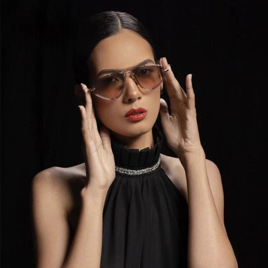 Retro Double Frame Sunglasses - Unisex UV Protection Fashion Eyewear with Unique Design for Daily Wear