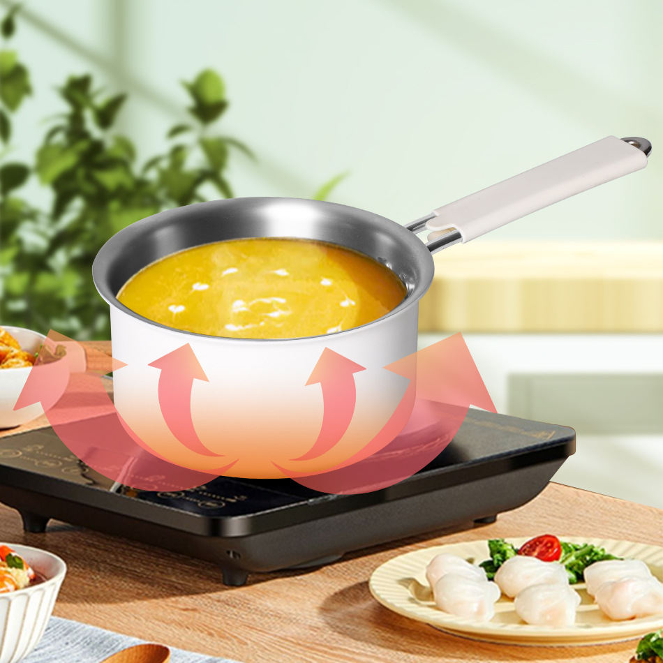 Pure Titanium Uncoated Milk Pot - Healthy Non-Toxic Single Handle Saucepan for Boiling Milk and Heating Food