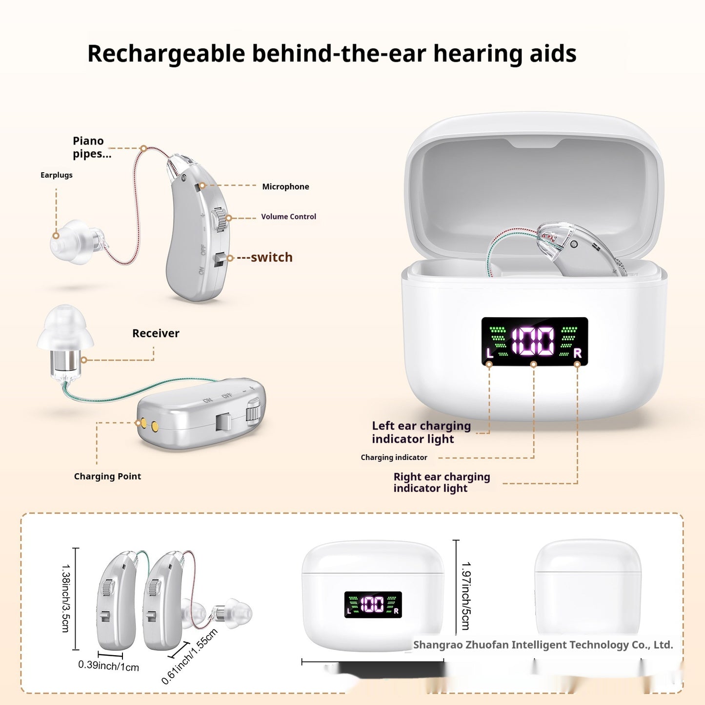 Hearing Aid For The Elderly USB Charging Noise Reduction Sound