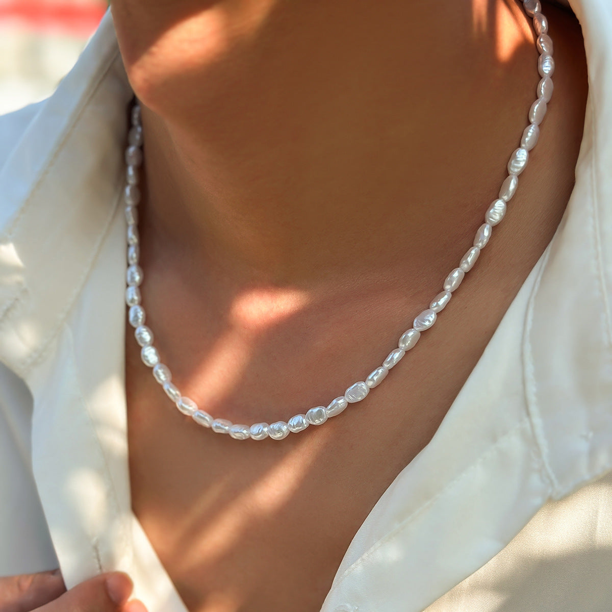 Shaped Pearl Clavicle Men's Accessories Necklace