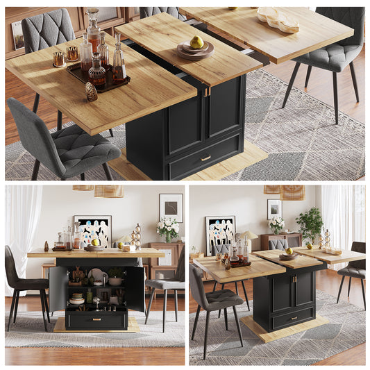 Extendable Dining Table - 110-140 Cm Wooden Table For Kitchen & Dining Room - 6-person Dining Table - Dimensions 110 X 80 X 75 Cm - For Terrace And Living Room