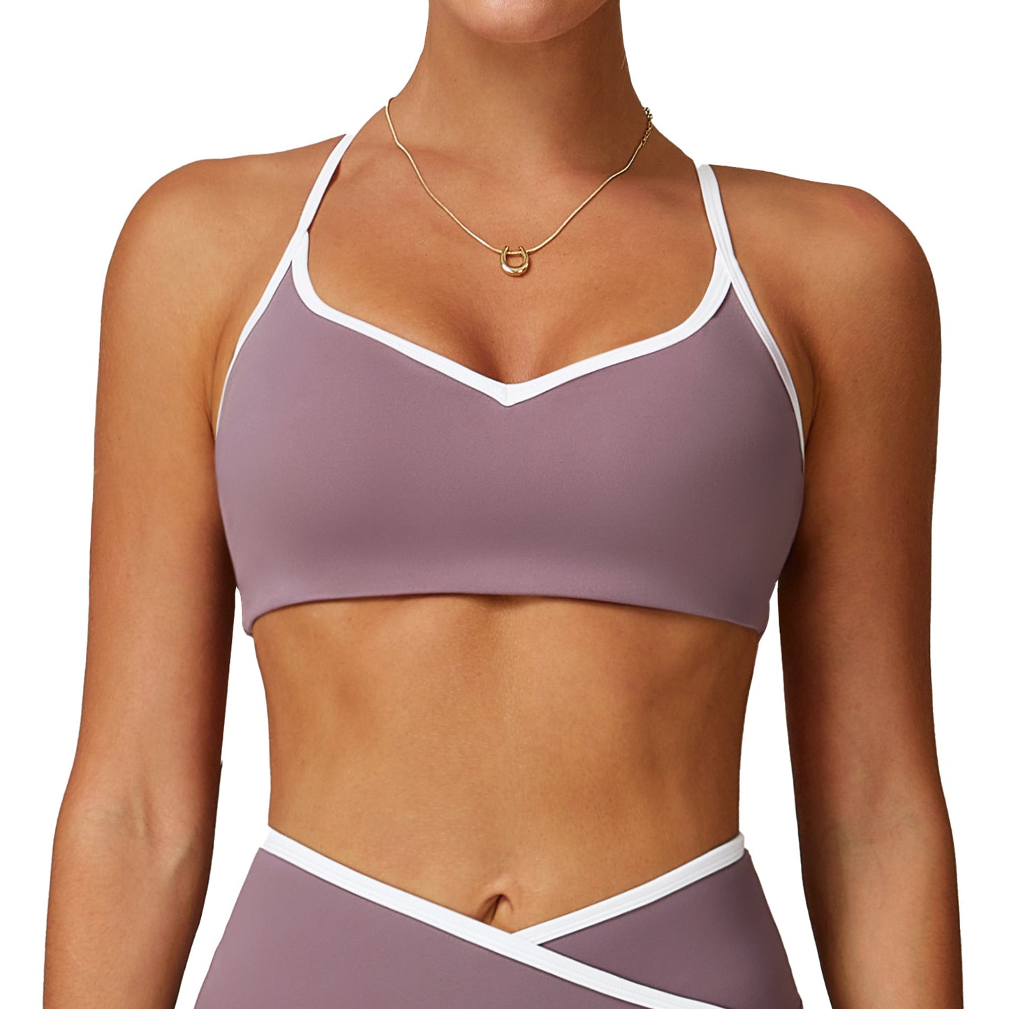 Nude Feel Yoga Bra Hollow-out Beauty Back Contrast Color Quick-drying