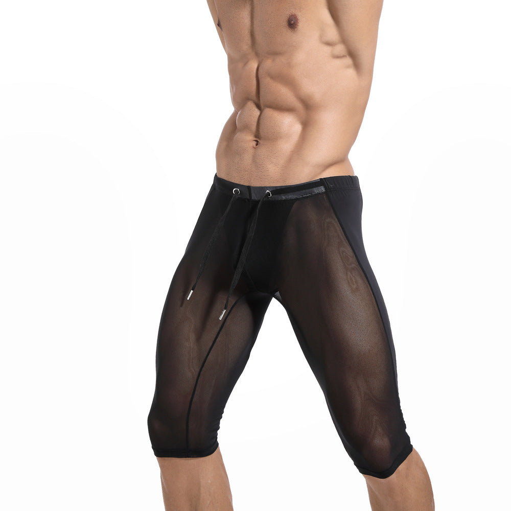 New Men's Mesh Tight Cycling Pants Running Fitness Exercise