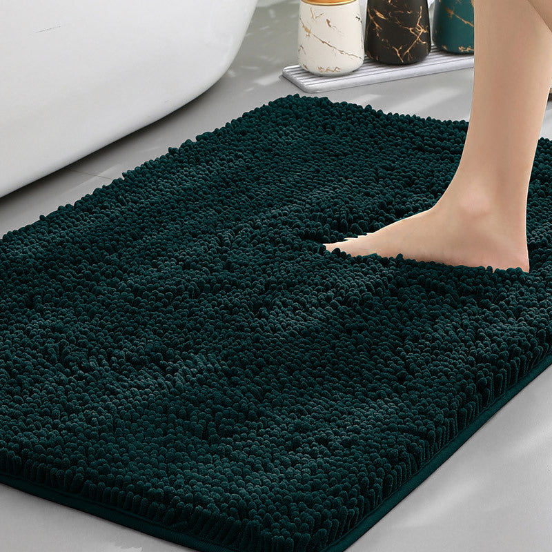 Bathroom Floor Mat, Bath Entrance Water-absorbent Carpet, Chenille Anti-slip Foot Pad